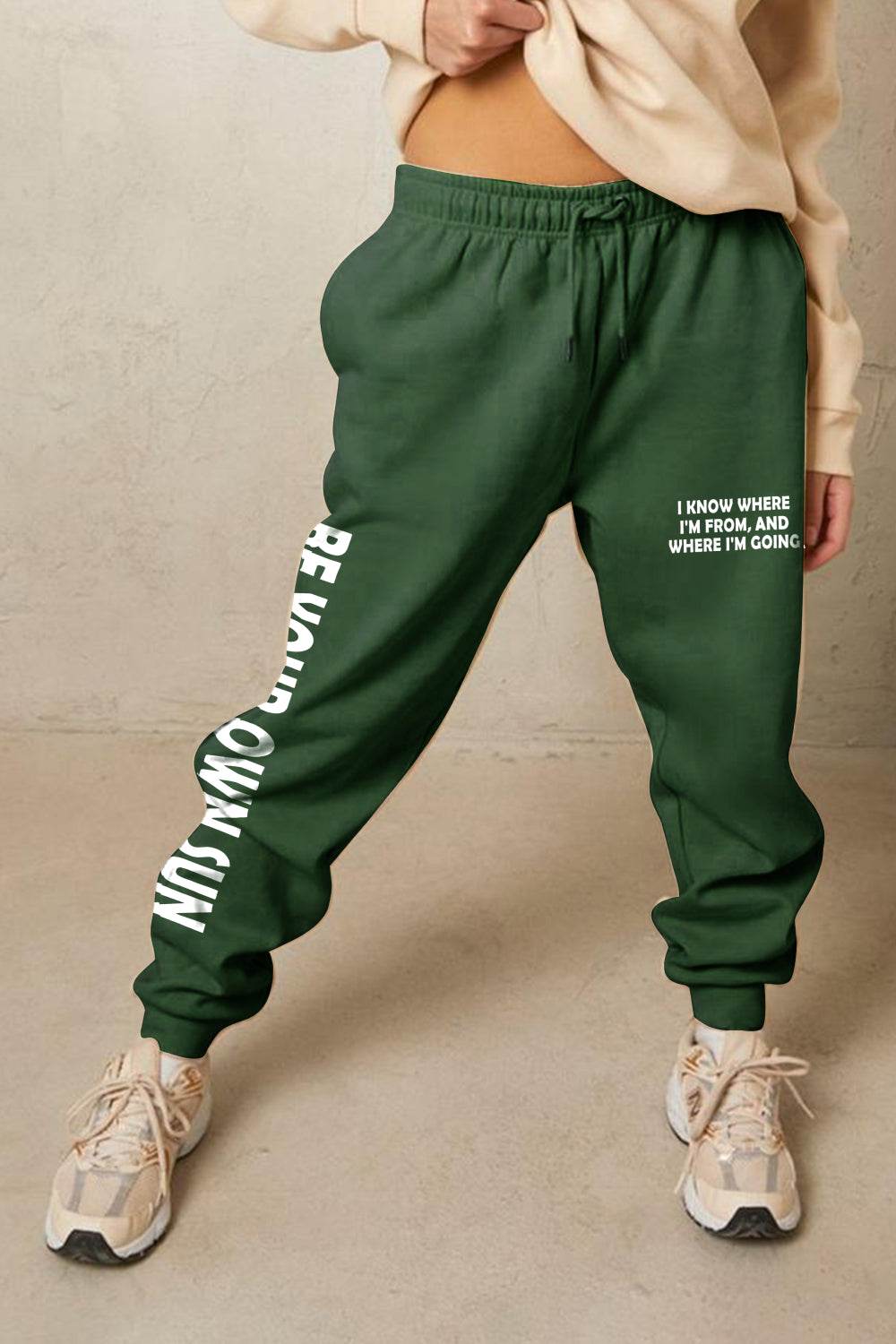 Simply Love Full Size BE YOUR OWN SUN Graphic Sweatpants - Delanoir