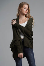 Open Front Batwing Sleeve Cardigan - Delanoir