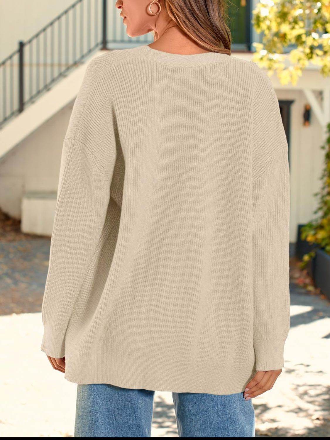Button Down Long Sleeve Cardigan - Delanoir