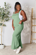 Double Take Full Size Wide Strap Overall with Pockets - Delanoir