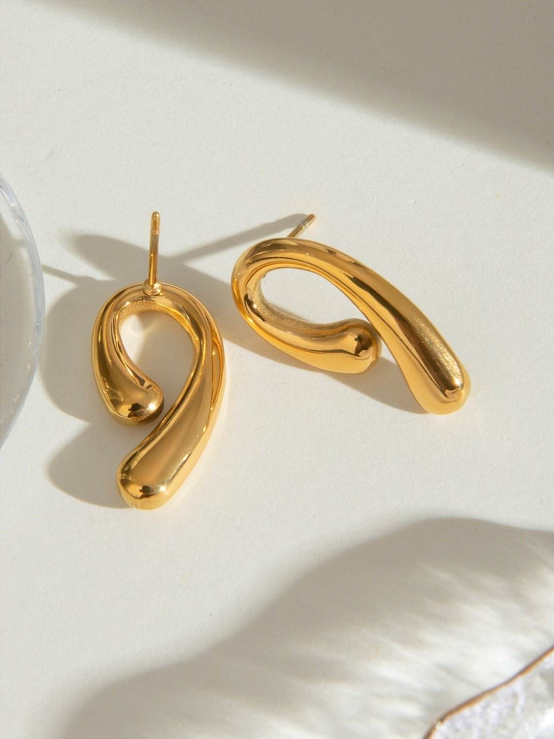 18K Gold-Plated Stainless Steel Geometric Shape Earrings - Delanoir