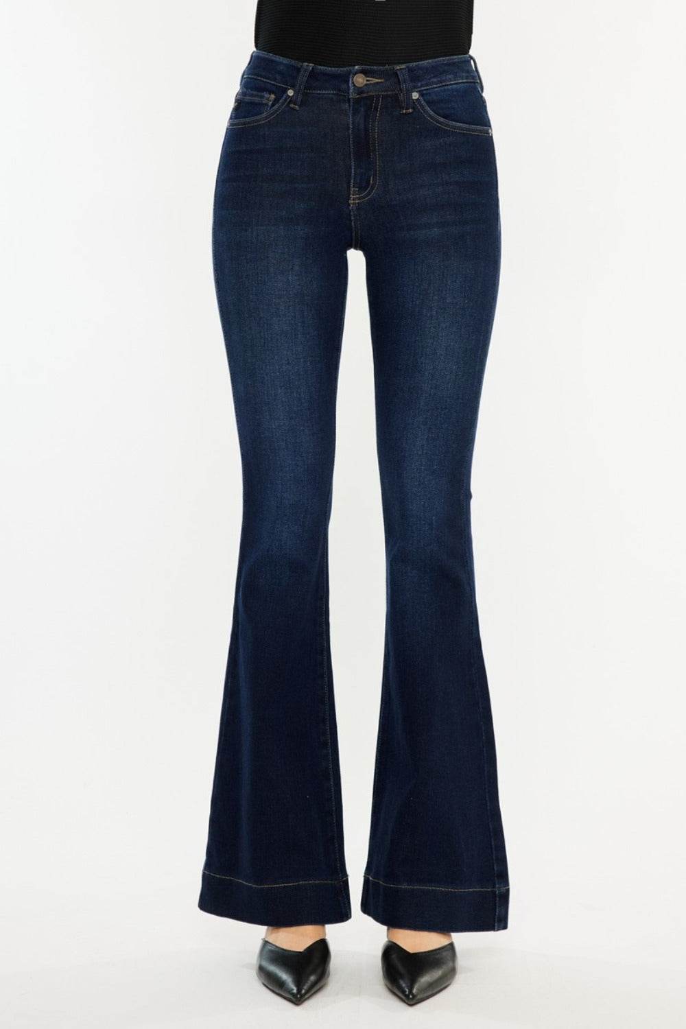 Kancan High Rise Slim Flare Jeans - Delanoir