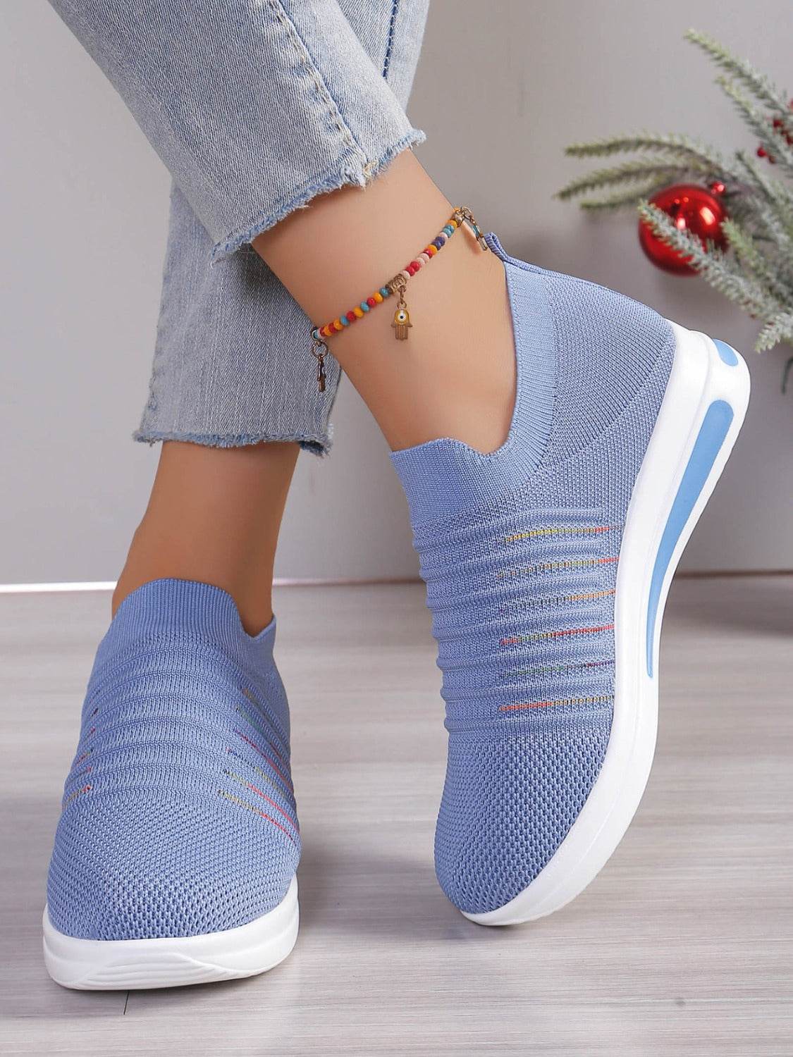 Breathable Mesh Wedge Sneakers - Delanoir