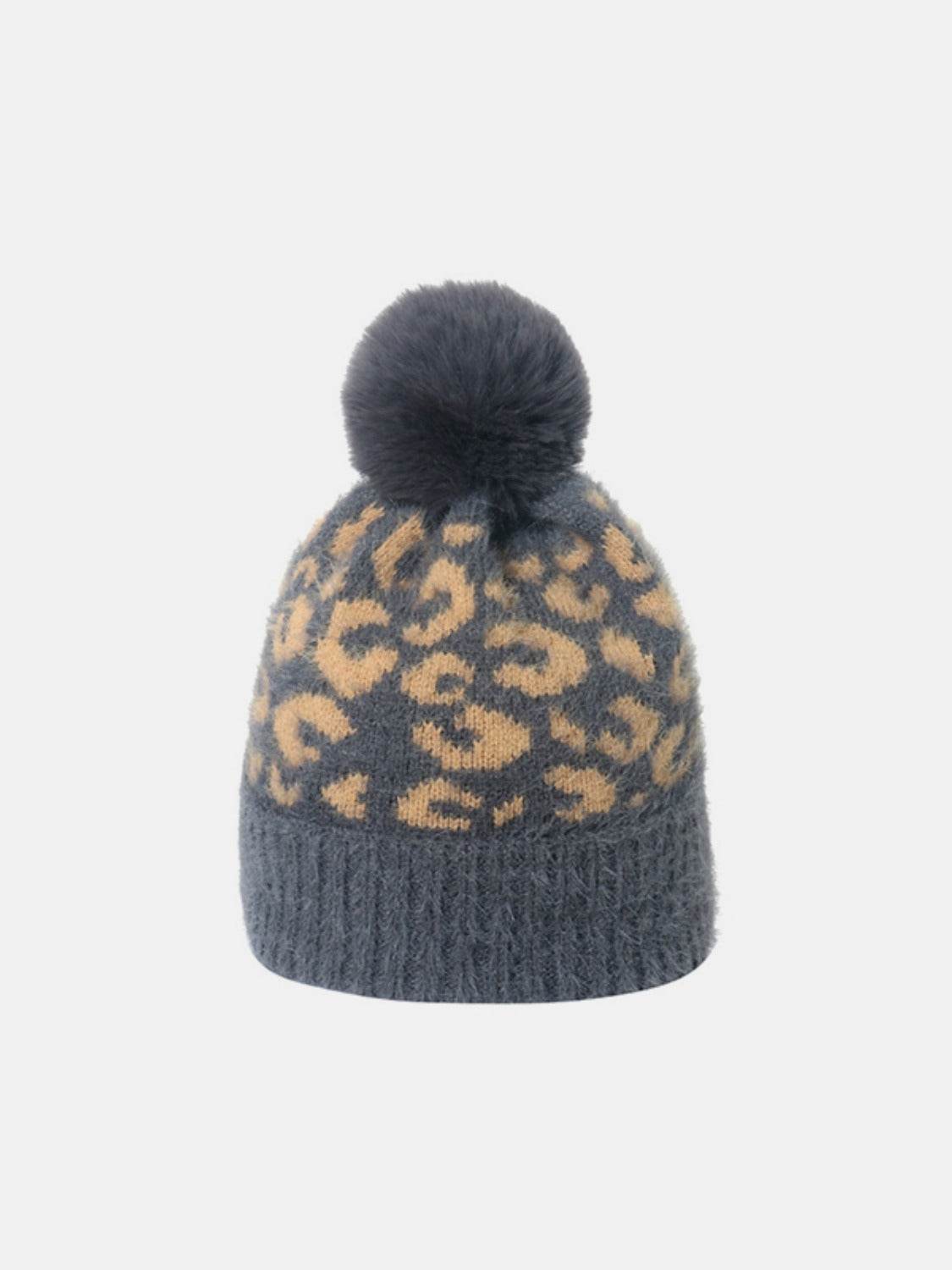 Leopard Hat with Pompom - Delanoir