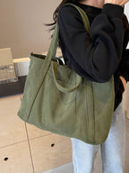 Corduroy Solid Large Tote Bag - Delanoir