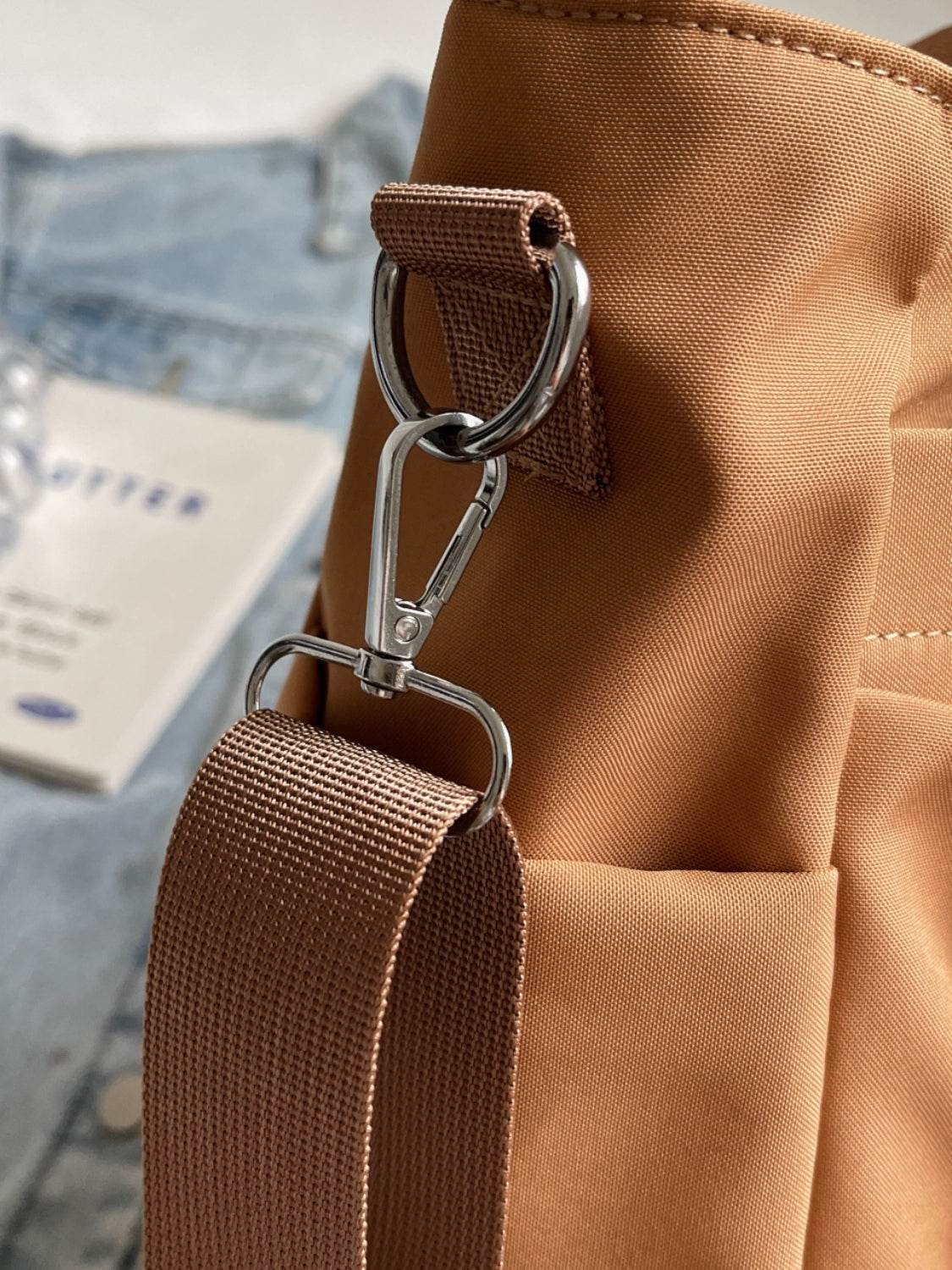 Nylon Solid Color Tote Bag - Delanoir
