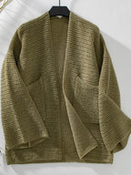 Open Front Long Sleeve Cardigan - Delanoir