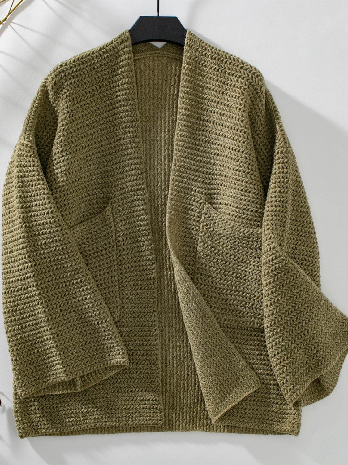 Open Front Long Sleeve Cardigan - Delanoir