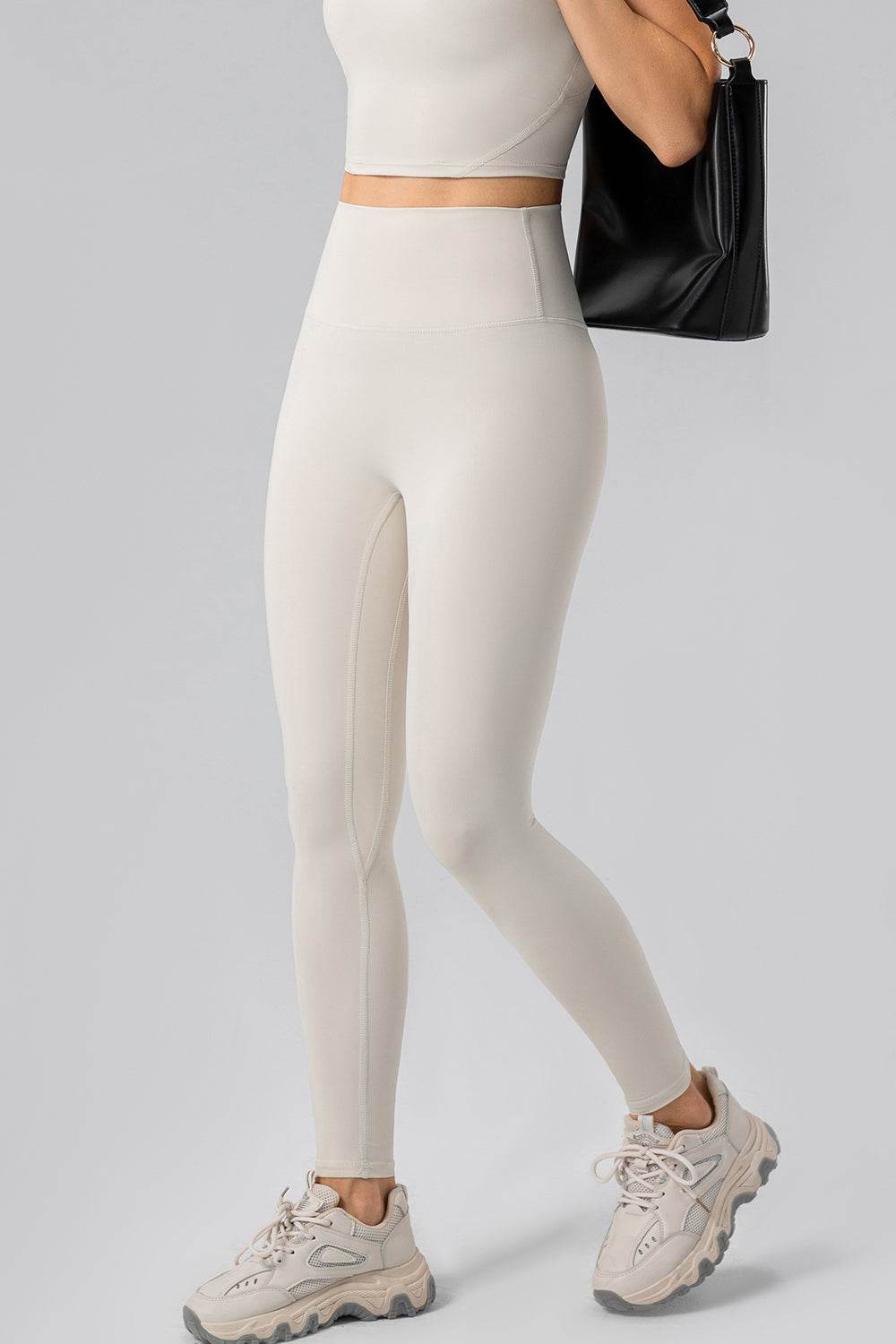 High Waist Wide Waistband Active Leggings - Delanoir