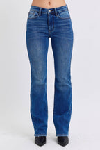 Judy Blue Full Size Run Mid-Rise Bootcut Jeans with Thermal Lining - Delanoir