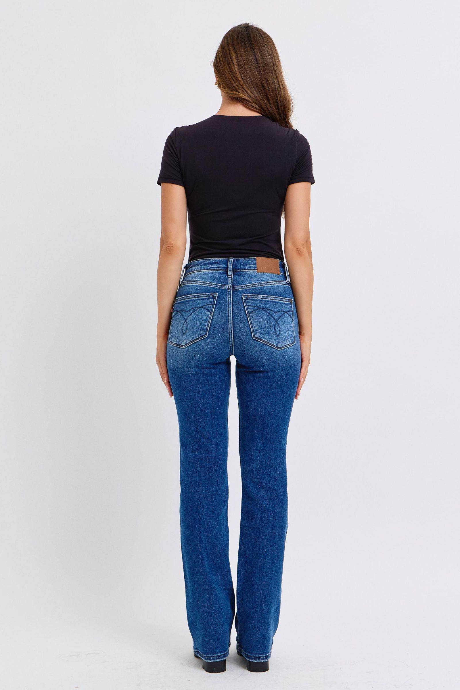 Judy Blue Full Size Run Mid-Rise Bootcut Jeans with Thermal Lining - Delanoir
