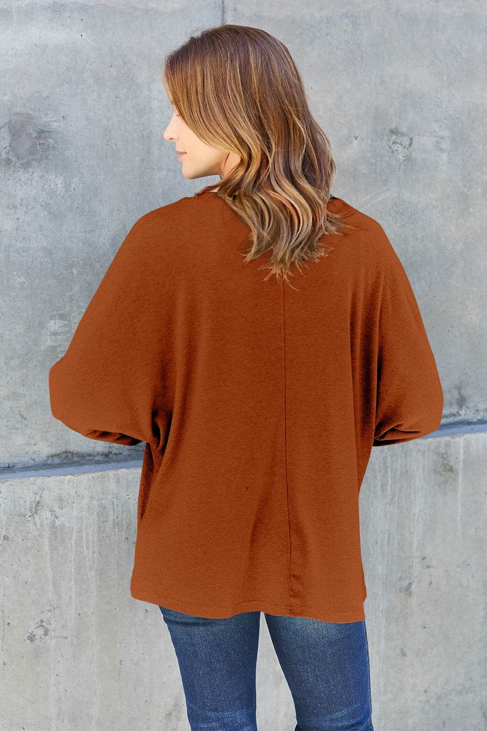 Double Take Full Size Round Neck Long Sleeve T-Shirt - Delanoir