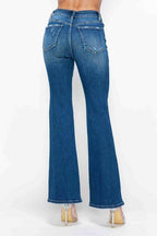 bytos Full Size High Rise Bootcut Jeans with Pockets - Delanoir