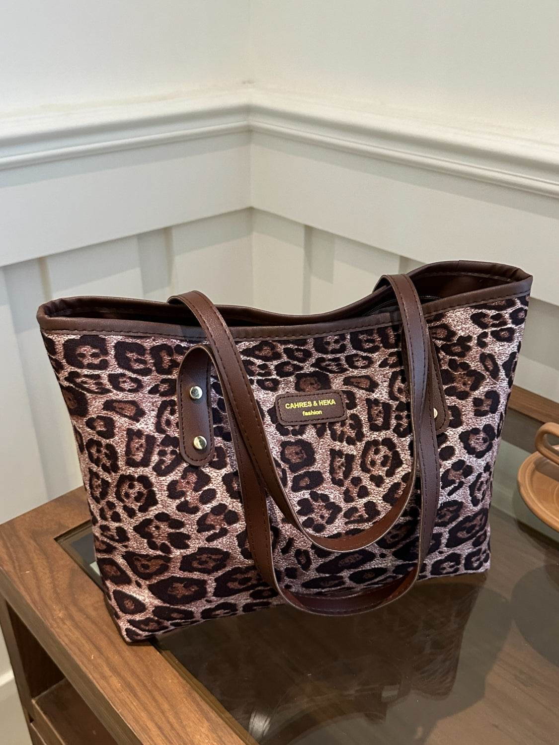Leopard Polyester Tote Bag - Delanoir