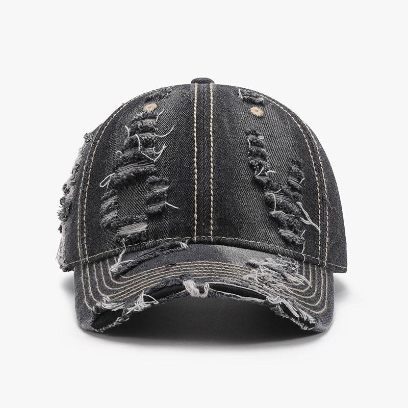 Distressed Adjustable Cotton Baseball Cap - Delanoir