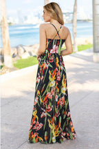 Crisscross Printed Surplice Cami Dress - Delanoir