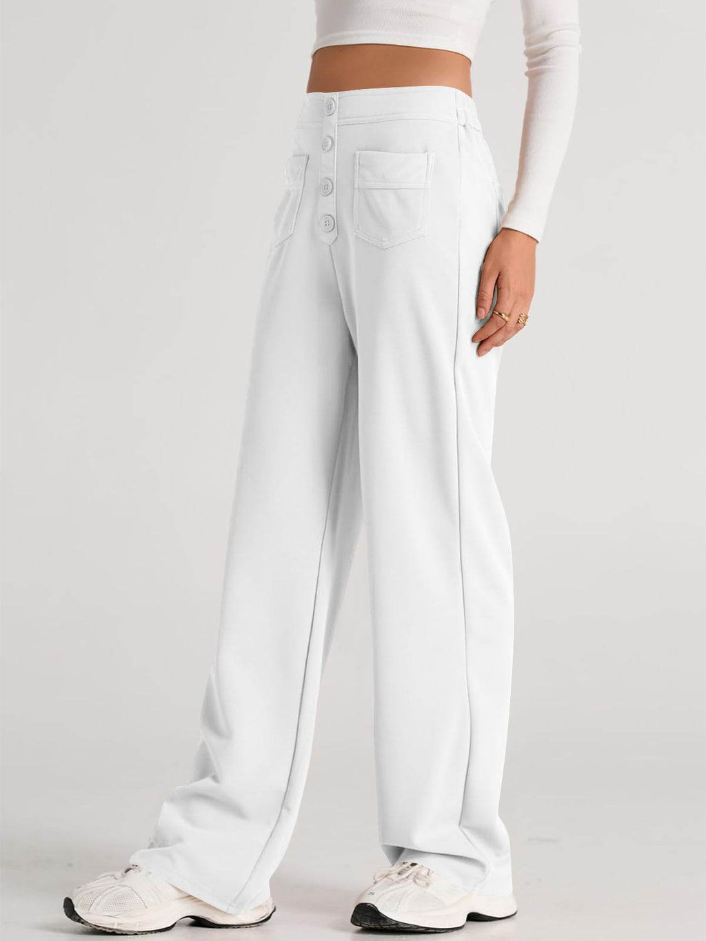 High Waist Wide Leg Pants - Delanoir