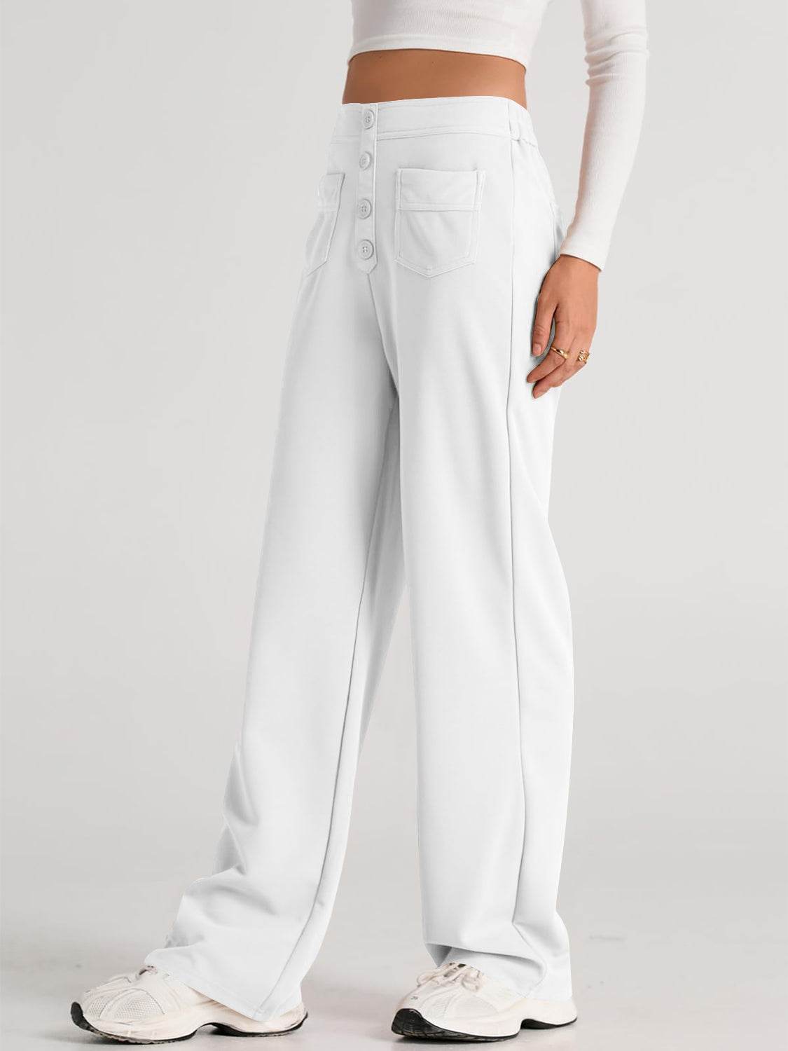 High Waist Wide Leg Pants - Delanoir