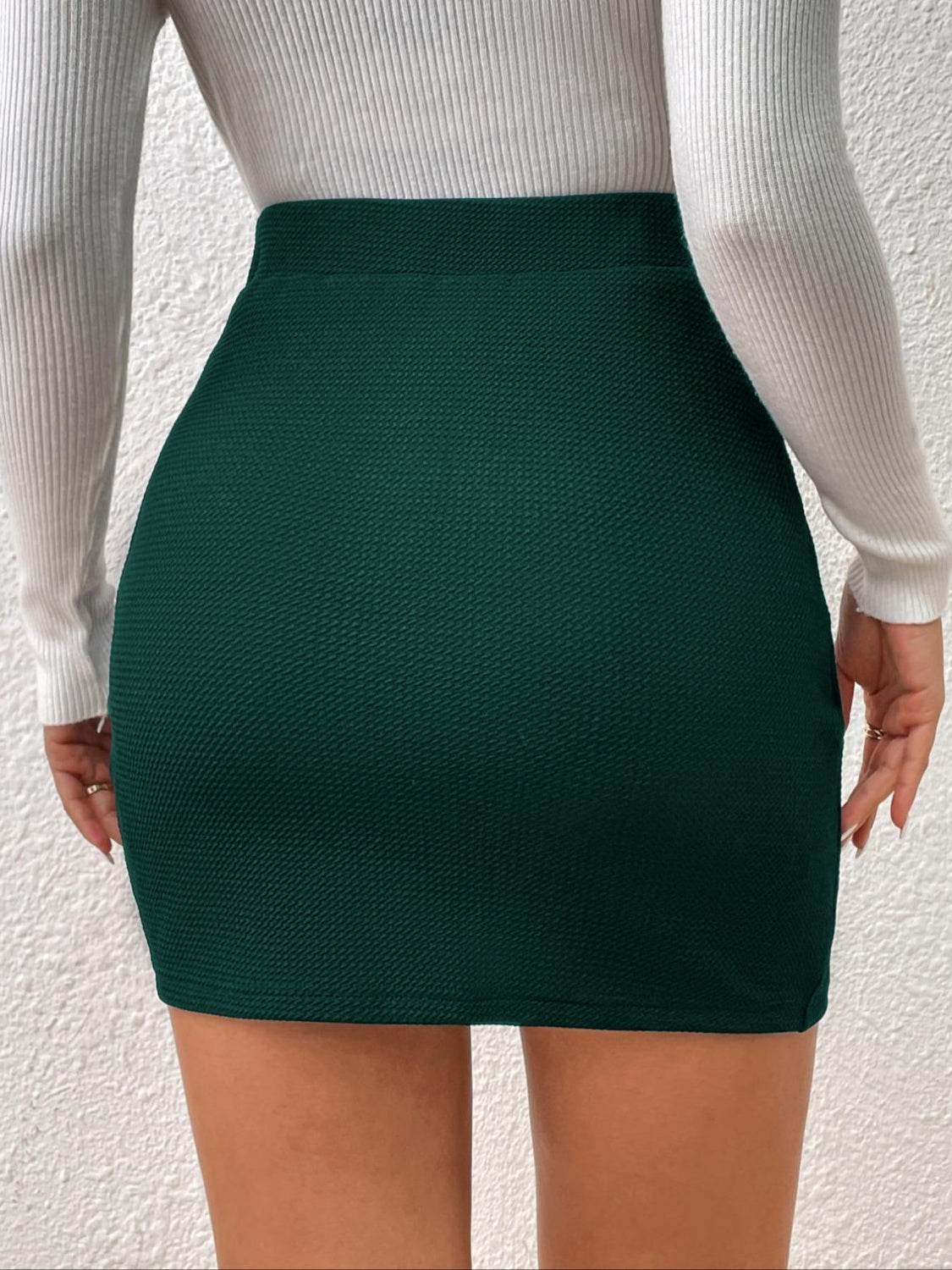 Honey Ruched Elastic Waist Skirt - Delanoir