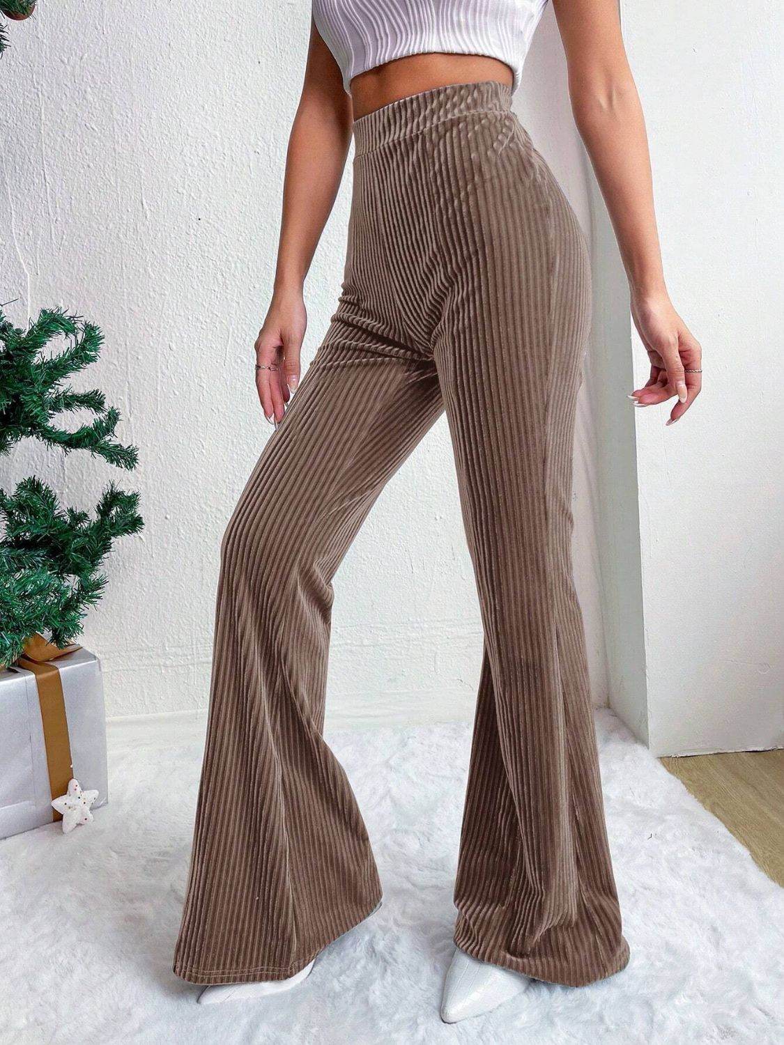 High Waist Flare Pants - Delanoir
