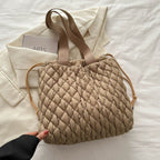 Drawstring Bubble Texture Tote Bag - Delanoir