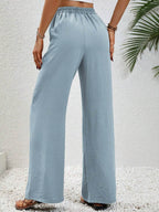 Wide Leg Drawstring Pants - Delanoir