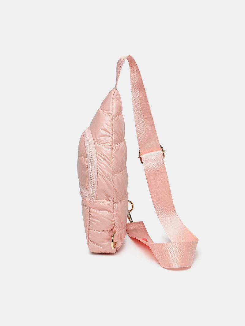 Quilted Adjustable Strap Puffy Sling Bag - Delanoir