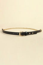 PU Leather Chain Belt - Delanoir
