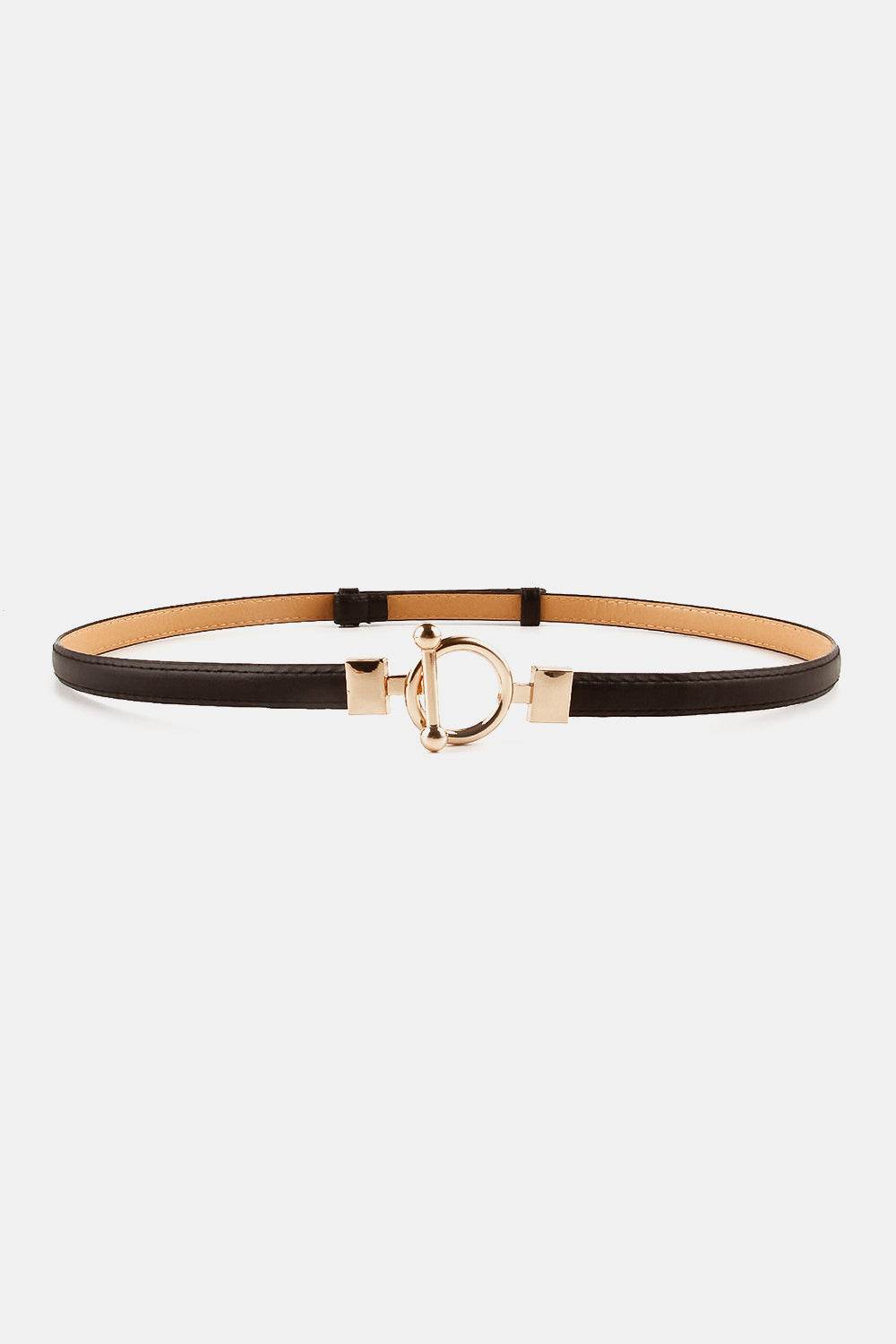 Toggle Buckle Skinny PU Belt - Delanoir