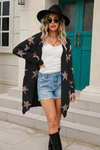 Angel Wings Star Open Front Long Sleeve Cardigan - Delanoir