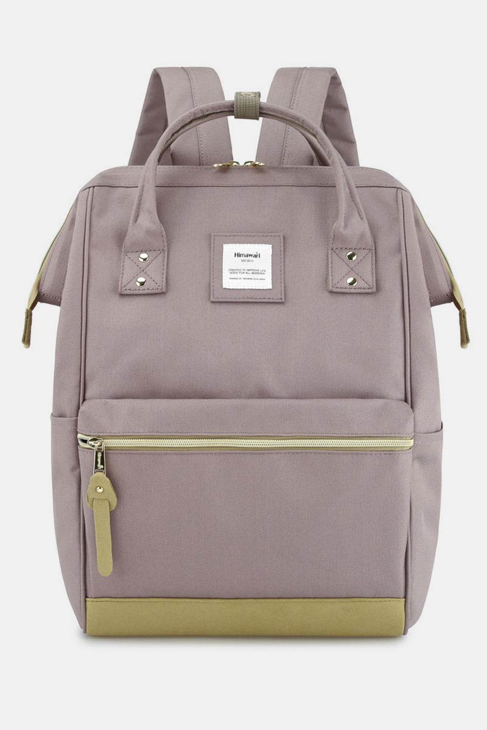 Himawari Contrast Waterproof Canvas Backpack Bag with Side Pockets - Delanoir