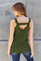 Basic Bae Full Size Lace Detail V-Neck Cutout Cami - Delanoir