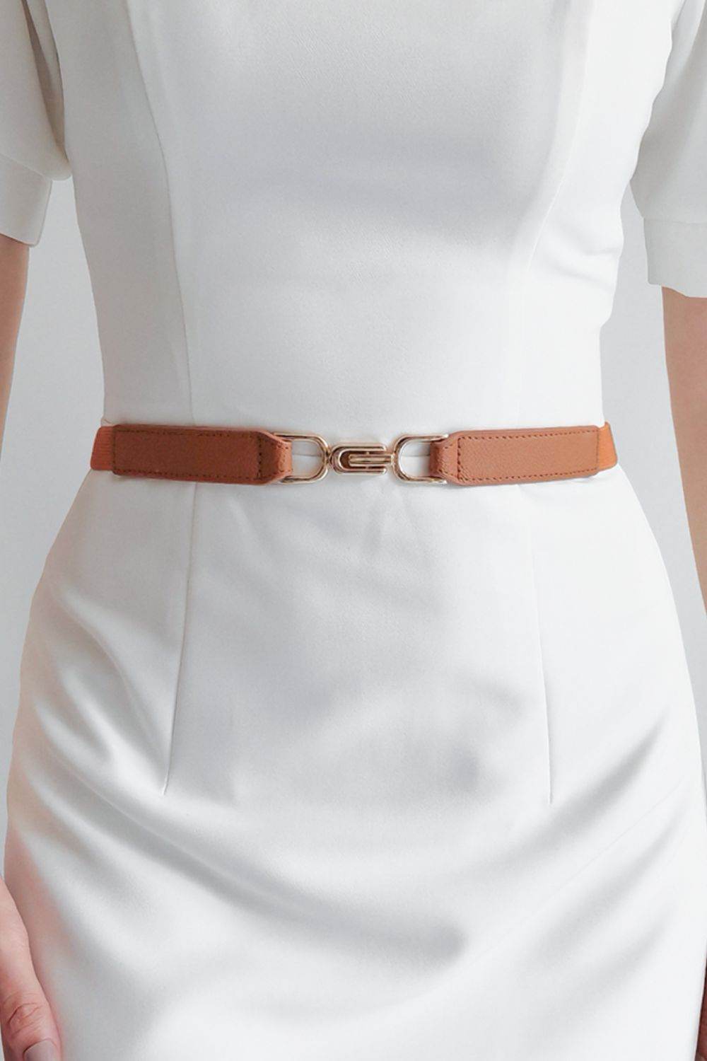 Alloy Buckle Elastic Belt - Delanoir
