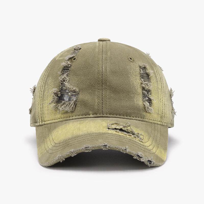 Distressed Adjustable Cotton Baseball Cap - Delanoir