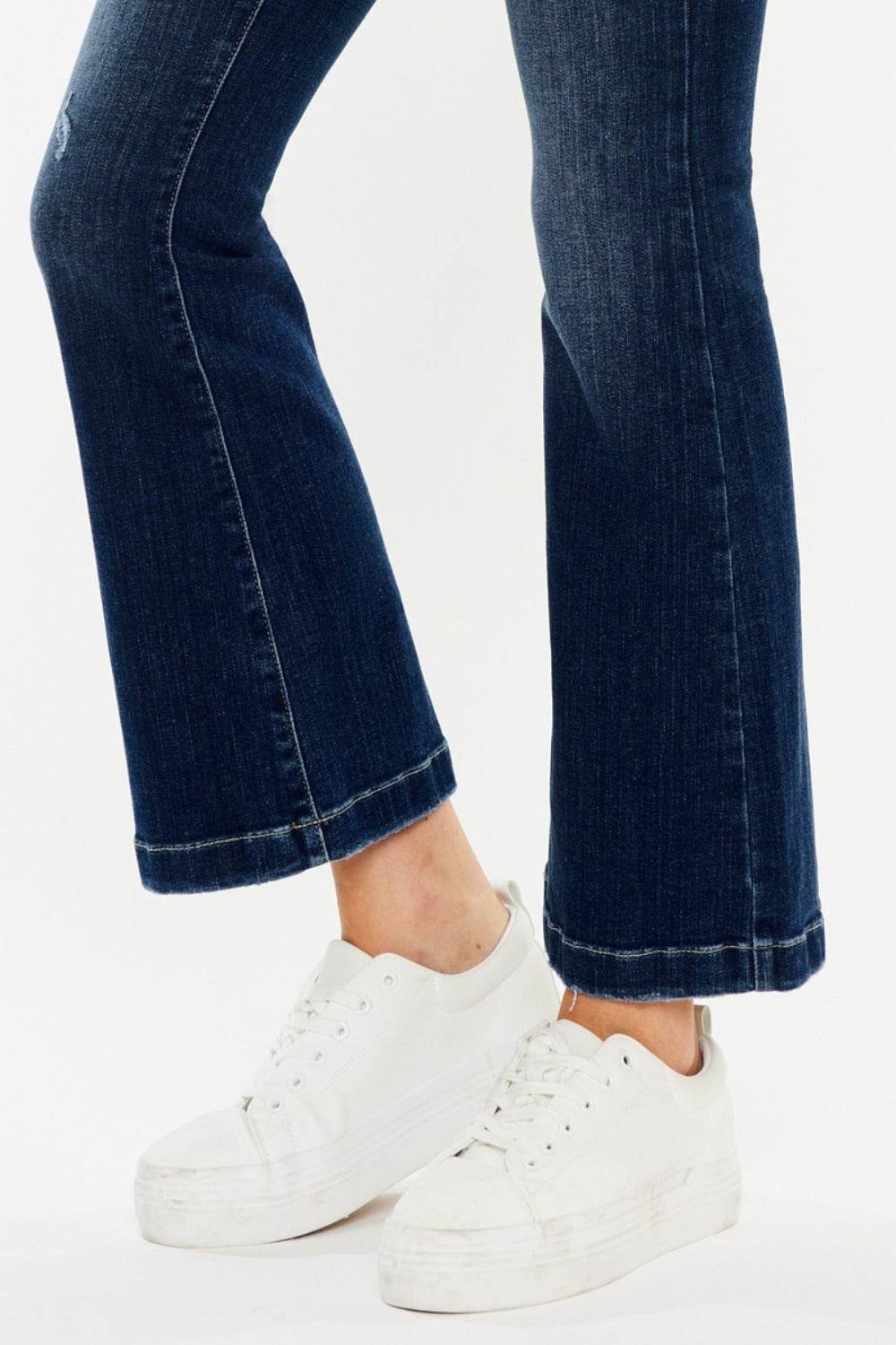Kancan Mid Rise Button Fly Flare Jeans - Delanoir
