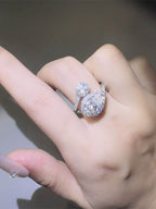 2 Carat Moissanite 925 Sterling Silver Bypass Ring - Delanoir