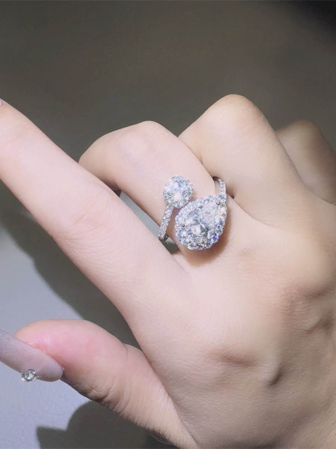 2 Carat Moissanite 925 Sterling Silver Bypass Ring - Delanoir