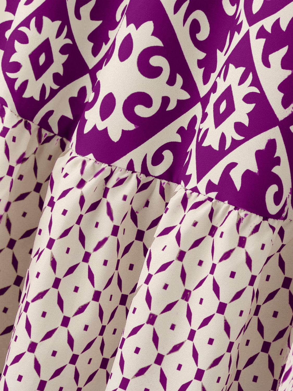 Geometric Elastic Waist Maxi Skirt - Delanoir