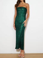 Sequin Cutout Tube Dress - Delanoir