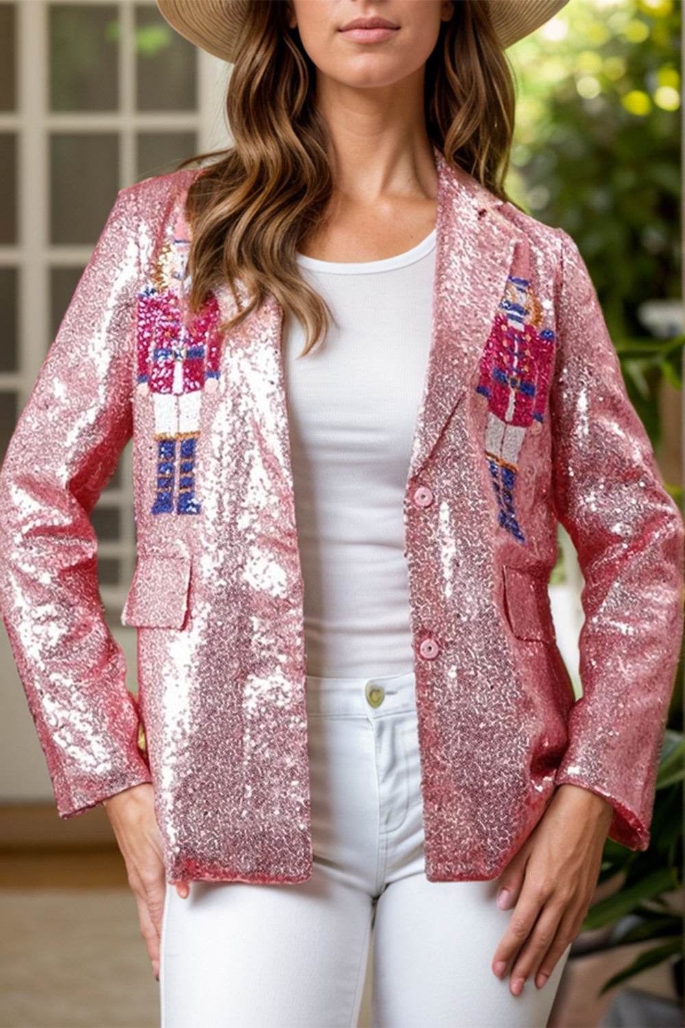 Sequin Nutcracker Long Sleeve Blazer - Delanoir