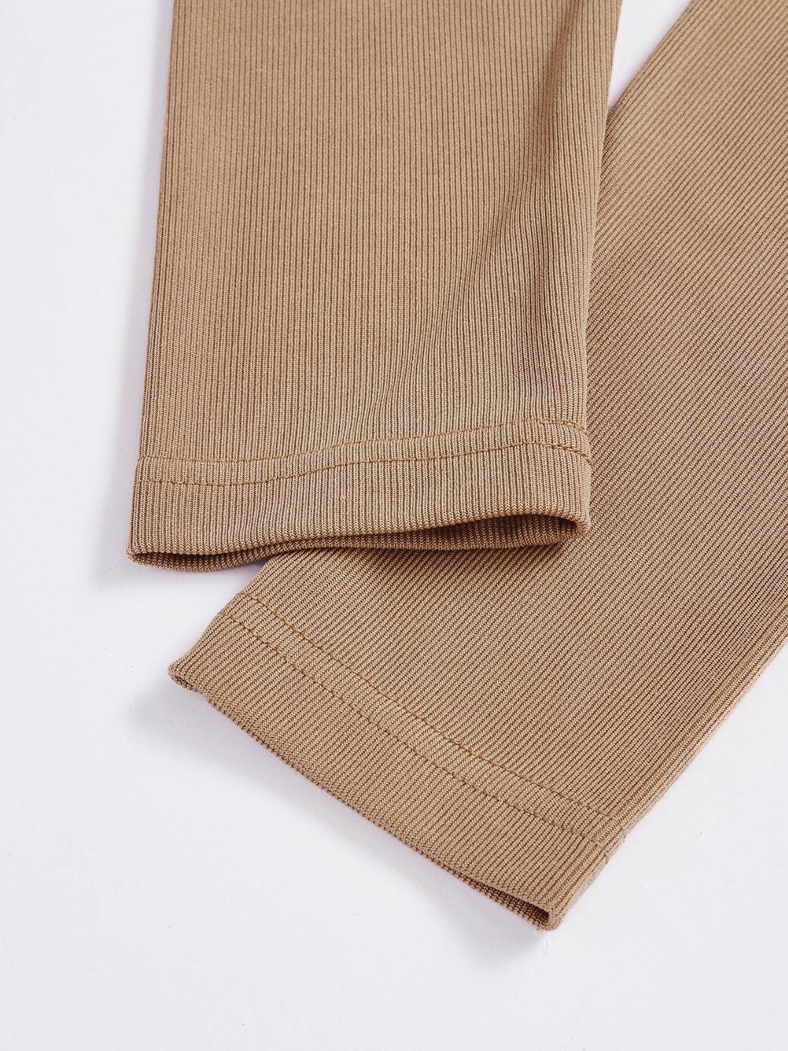 Round Neck Long Sleeve Top and Tied Pants Set - Delanoir