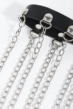 Fringed Chain PU Leather Belt - Delanoir