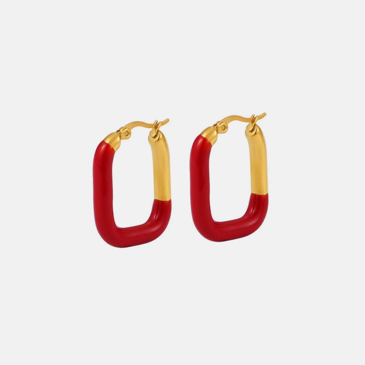Stainless Steel Drip Oil Contrast Earring - Delanoir