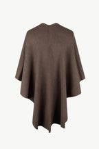 Surplice Neck Pom-Pom Trim Poncho - Delanoir