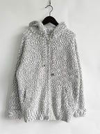 Zip Up Drawstring Long Sleeve Hooded Sweater - Delanoir