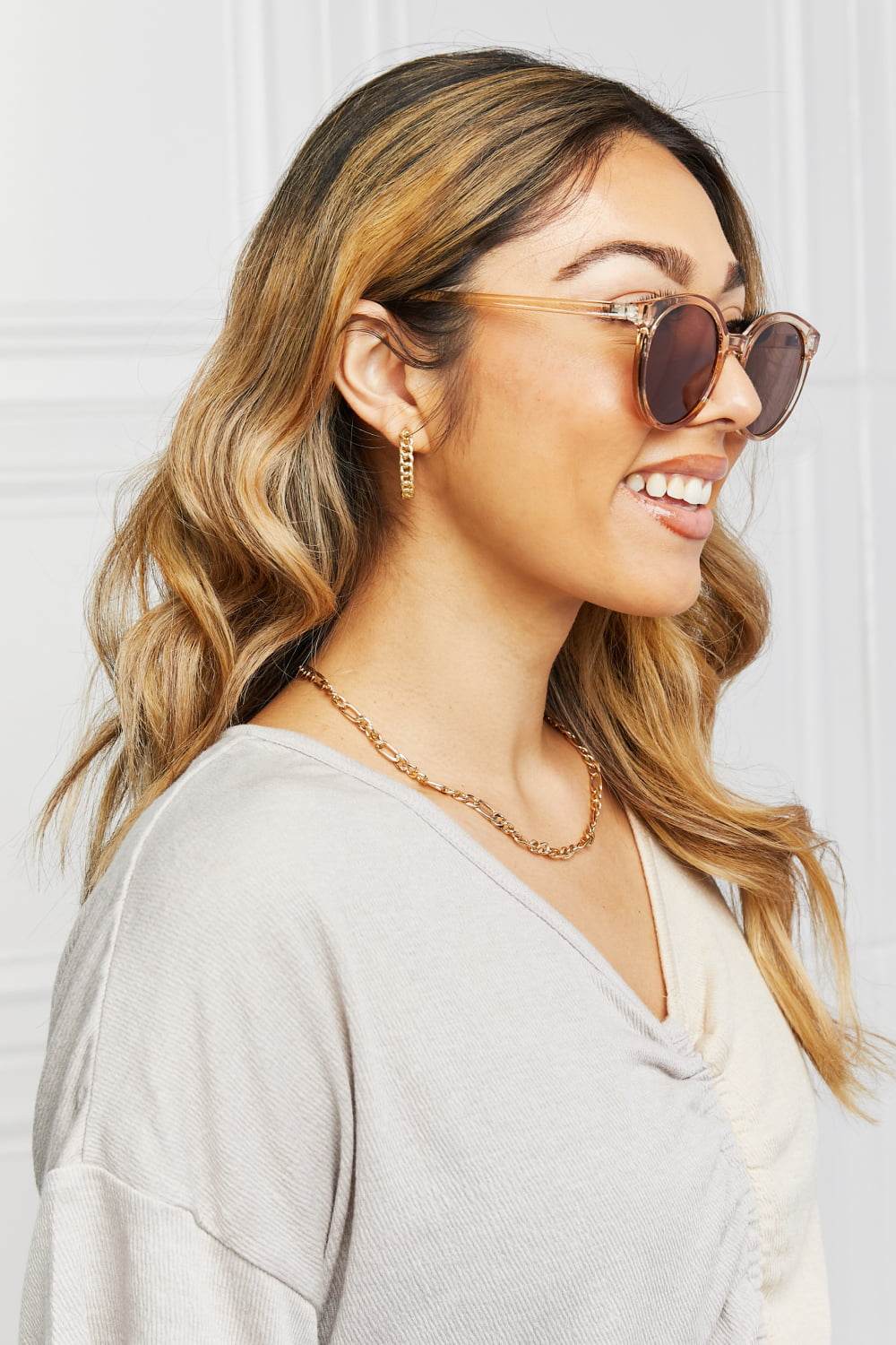 Round Full Rim Polycarbonate Frame Sunglasses - Delanoir