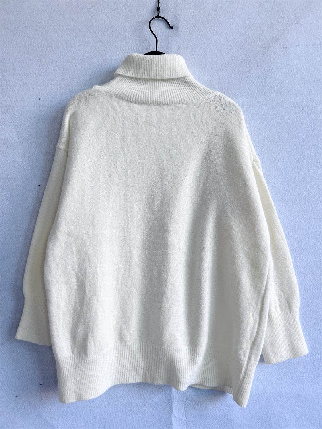 Turtleneck Long Sleeve Sweater - Delanoir