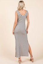 Mittoshop Striped Scoop Neck Sleeveless Maxi Dress - Delanoir