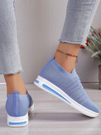 Breathable Mesh Wedge Sneakers - Delanoir