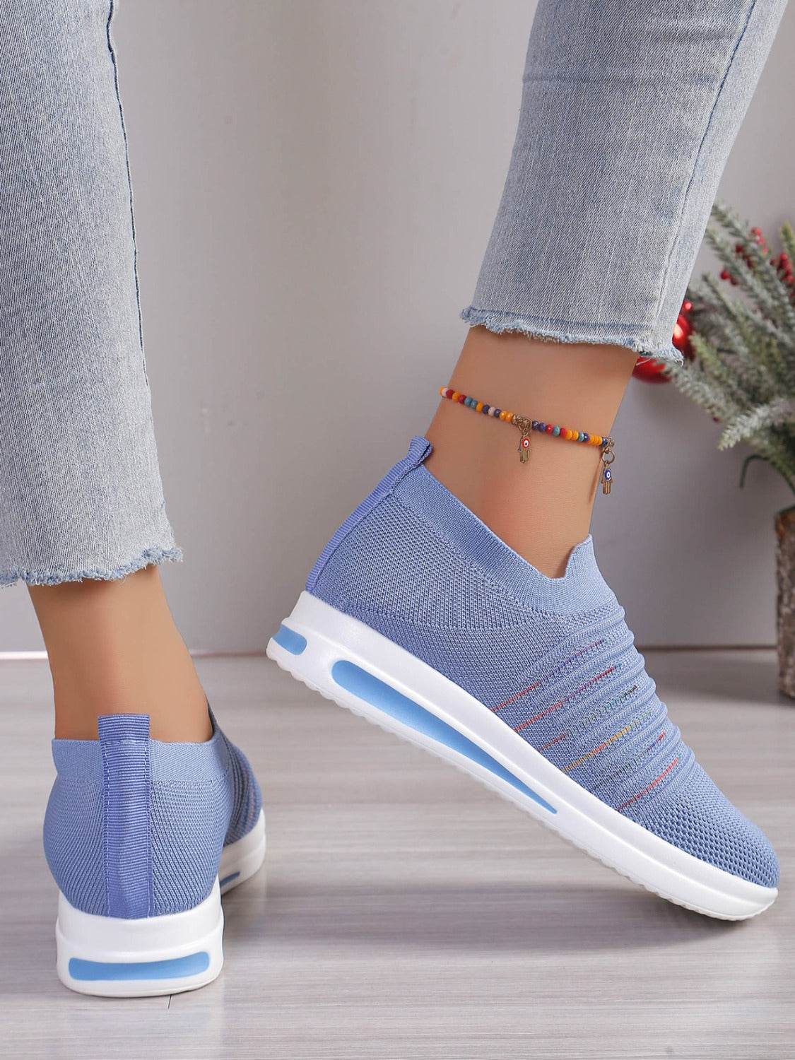 Breathable Mesh Wedge Sneakers - Delanoir